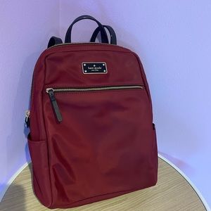 Kate Spade maroon nylon medium size backpack